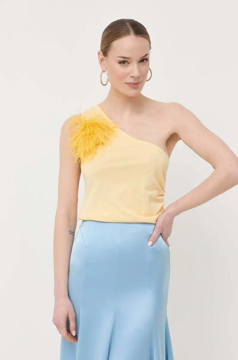 top in cotone colore arancione