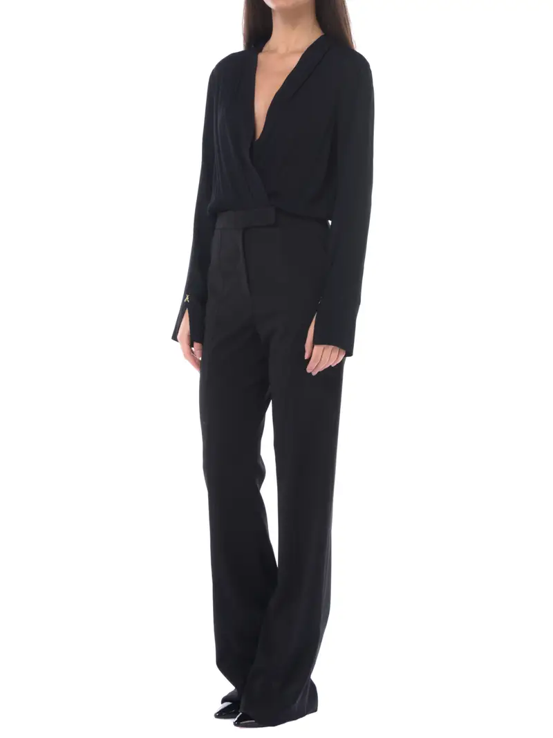 tuta Pantalone da donna Patrizia Pepe bitessuto con incrocio NERO