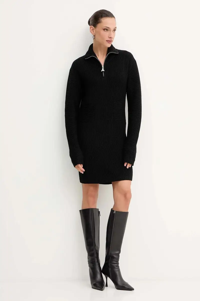 vestito con lana colore nero 2A2985 K9O3A miniatura 2