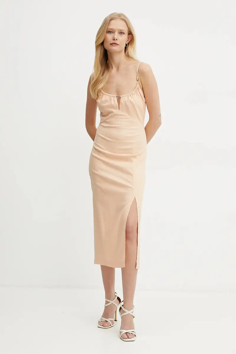 vestito di lino colore arancione 2A2885 A584