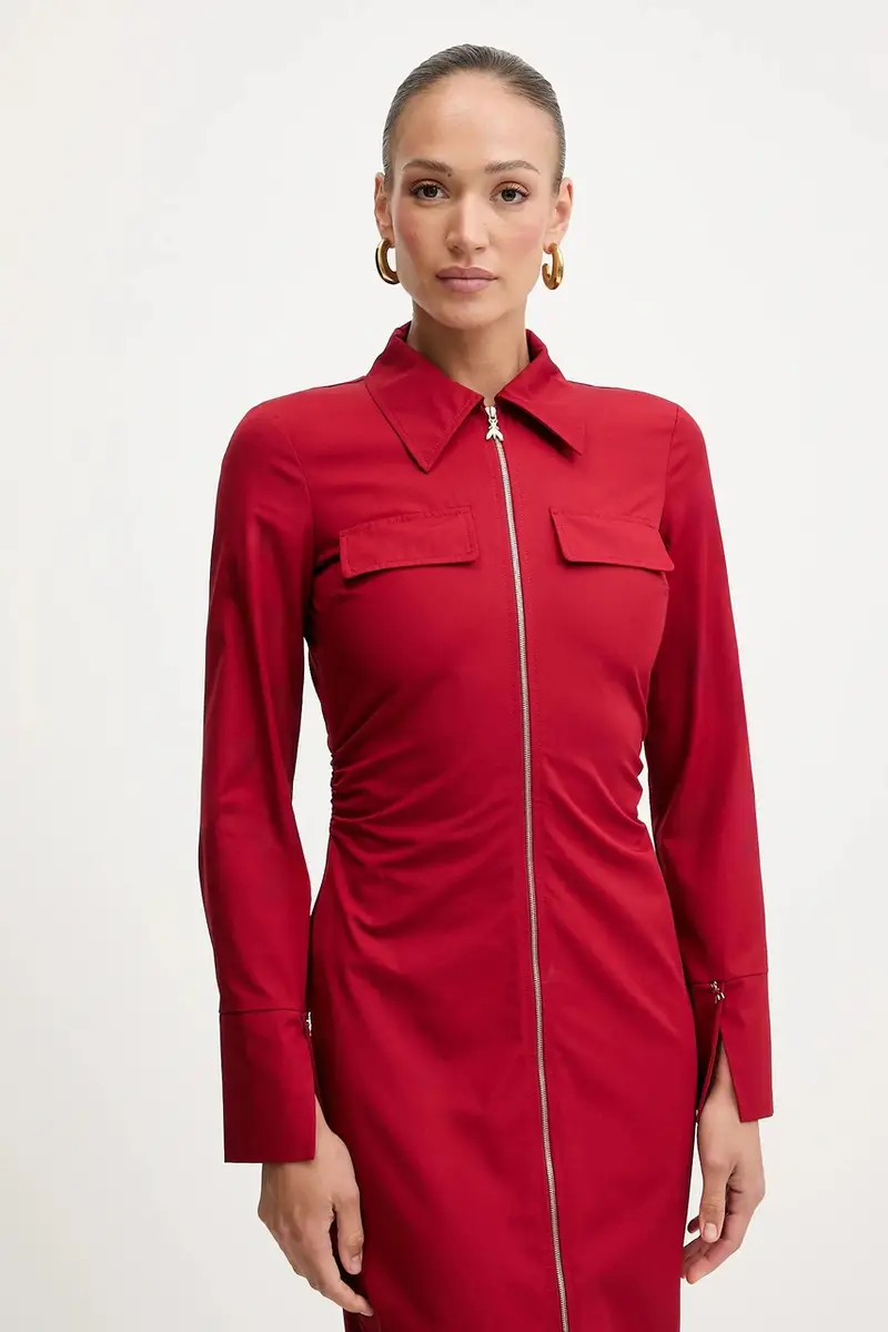 vestito in cotone colore rosso 8A1538 A391 miniatura 4