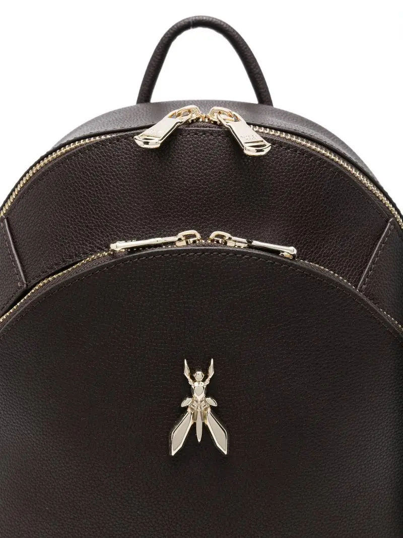 Zaino in pelle con applicazione logo Moro miniatura 2