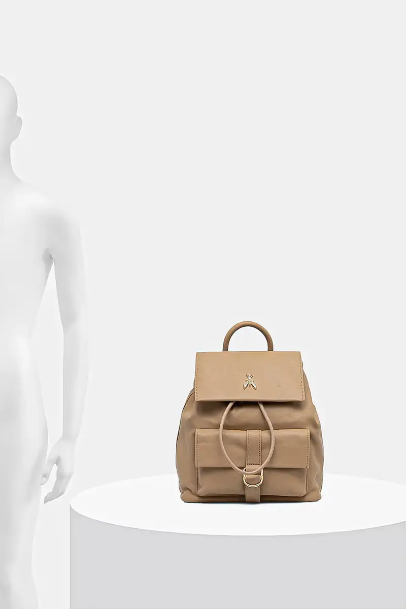 zaino in pelle donna colore beige 8B0285 L162 miniatura 5