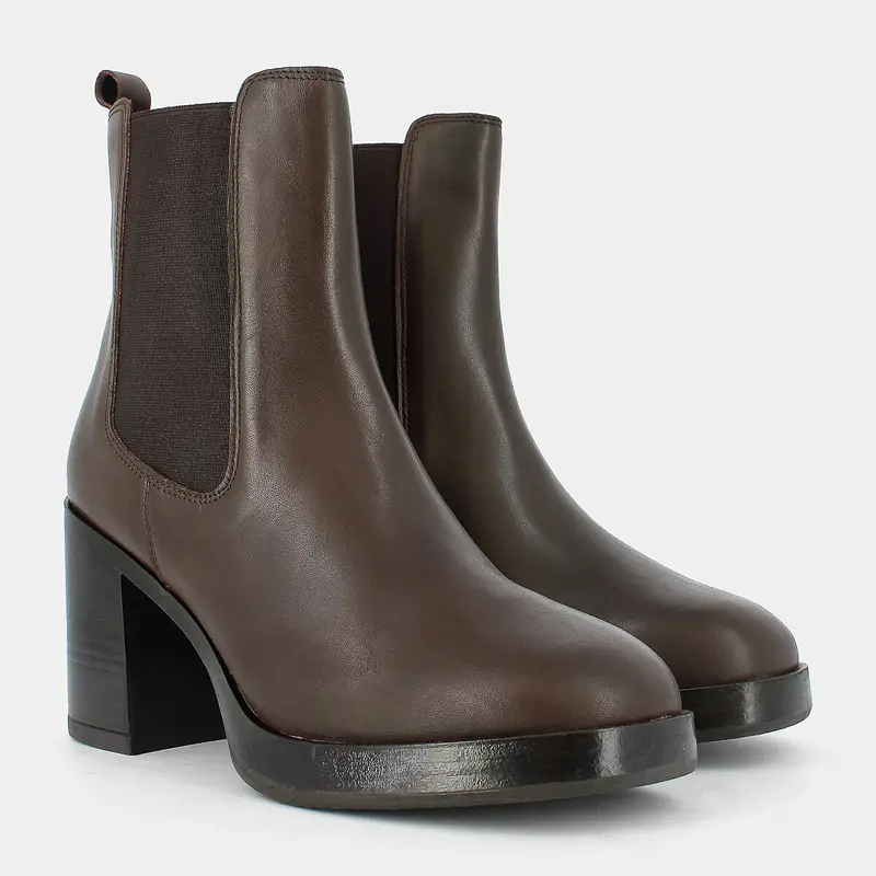 Patti Di Luna Tronchetti da Donna marrone in pelle e tessuto miniatura 2