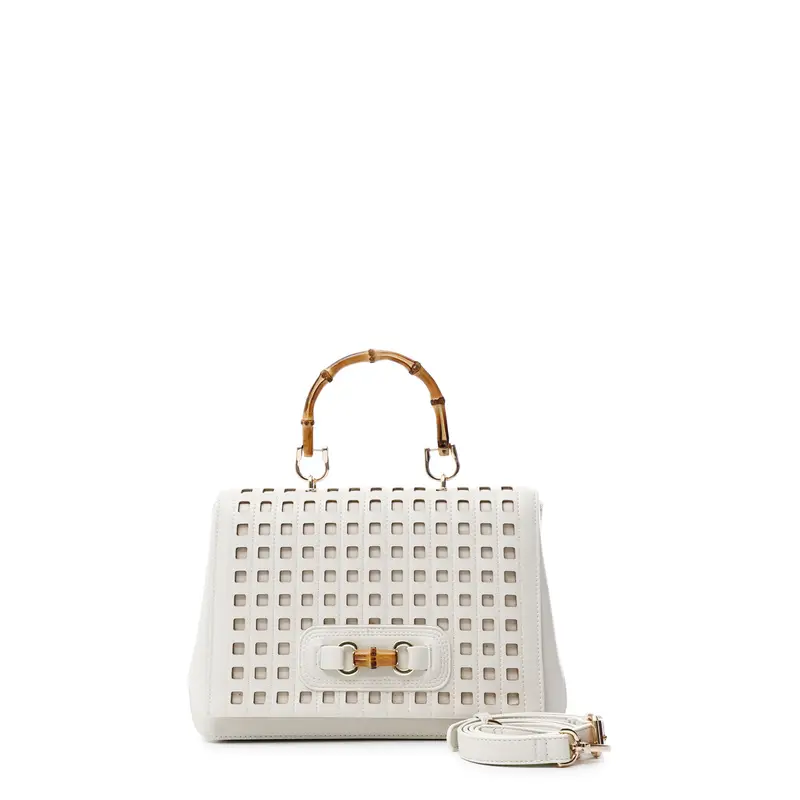 pattina con traforatura e manico bamboo bianco