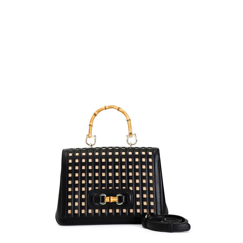 pattina con traforatura e manico bamboo nero