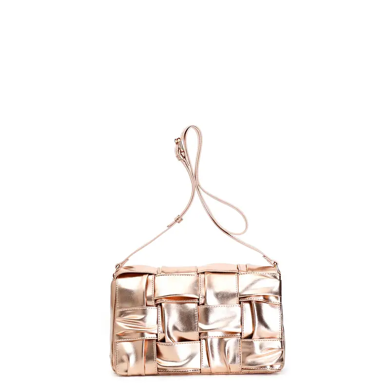 pattina intrecciata effetto metallizzato oro rosa taglia unica