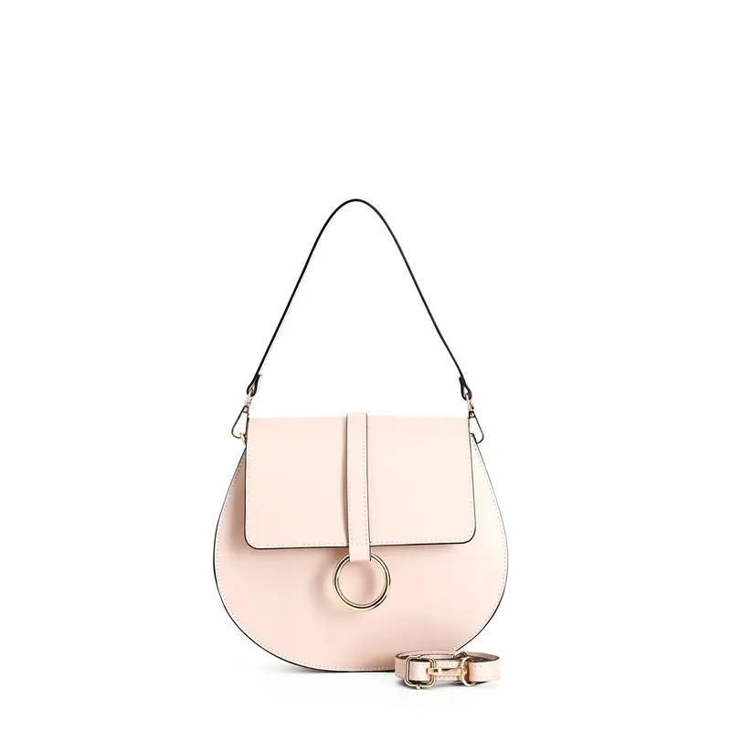 pattina tonda in pelle liscia cipria taglia unica