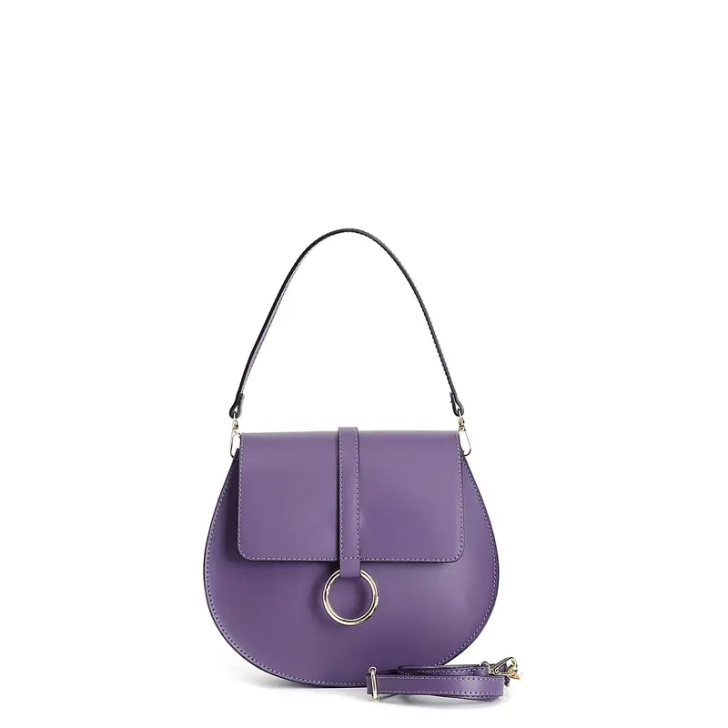 pattina tonda in pelle viola