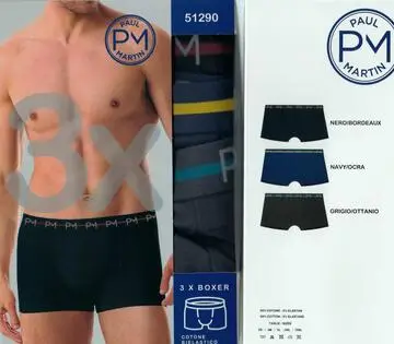 Boxer uomo in cotone elasticizzato Paul Martin 51290 (3 CAPI)