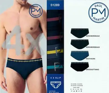 Slip uomo in cotone elasticizzato Paul Martin 51289 (4 CAPI)