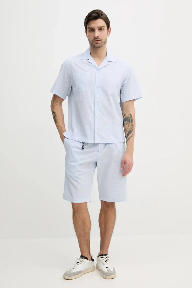 camicia in cotone uomo colore blu 25413289 miniatura 2