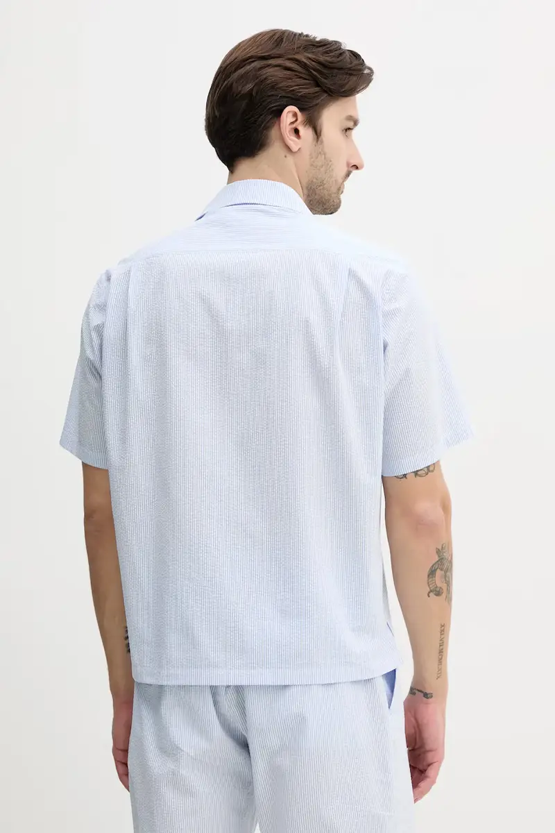 camicia in cotone uomo colore blu 25413289 miniatura 3