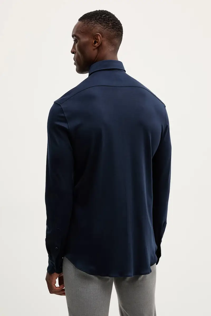 camicia in cotone uomo colore blu navy 15313315CF miniatura 2