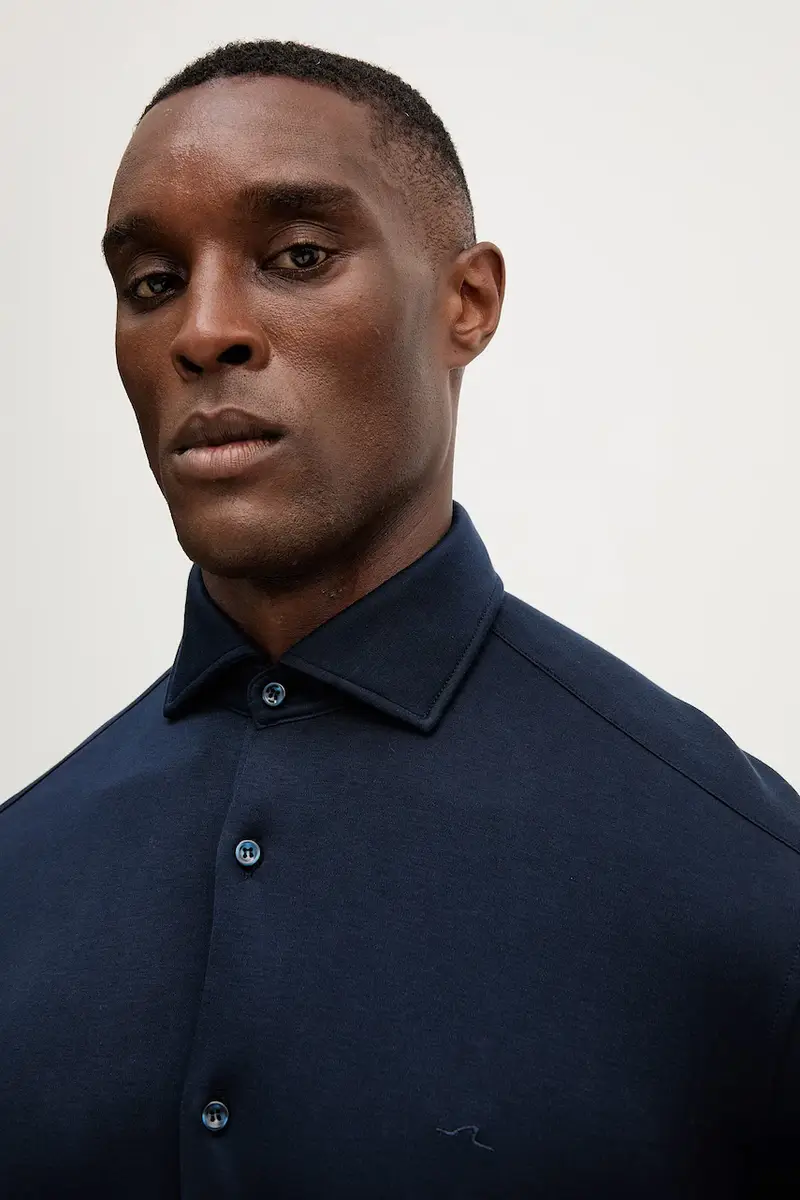 camicia in cotone uomo colore blu navy 15313315CF miniatura 3