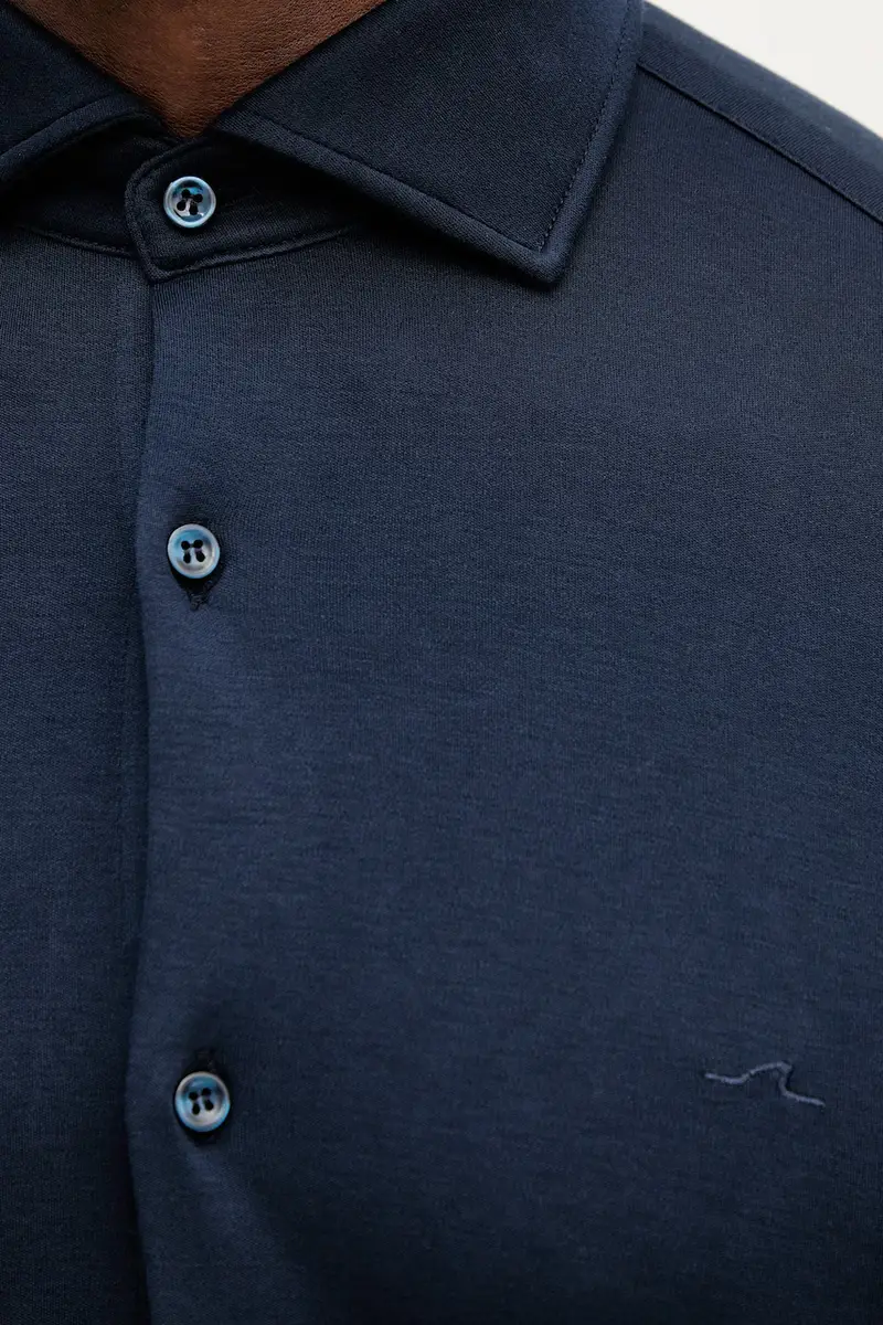 camicia in cotone uomo colore blu navy 15313315CF miniatura 4