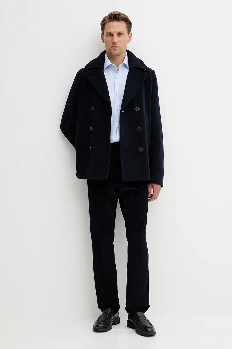 cappotto in lana Blu navy miniatura 2