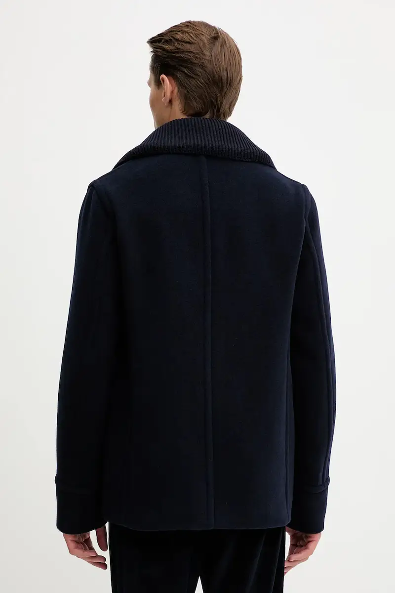 cappotto in lana Blu navy miniatura 3