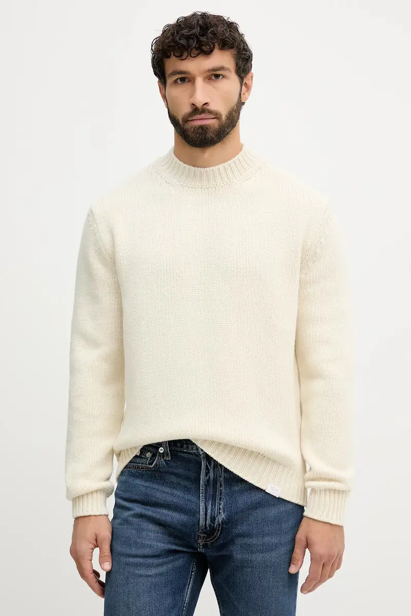 maglione con lana colore beige 15311054