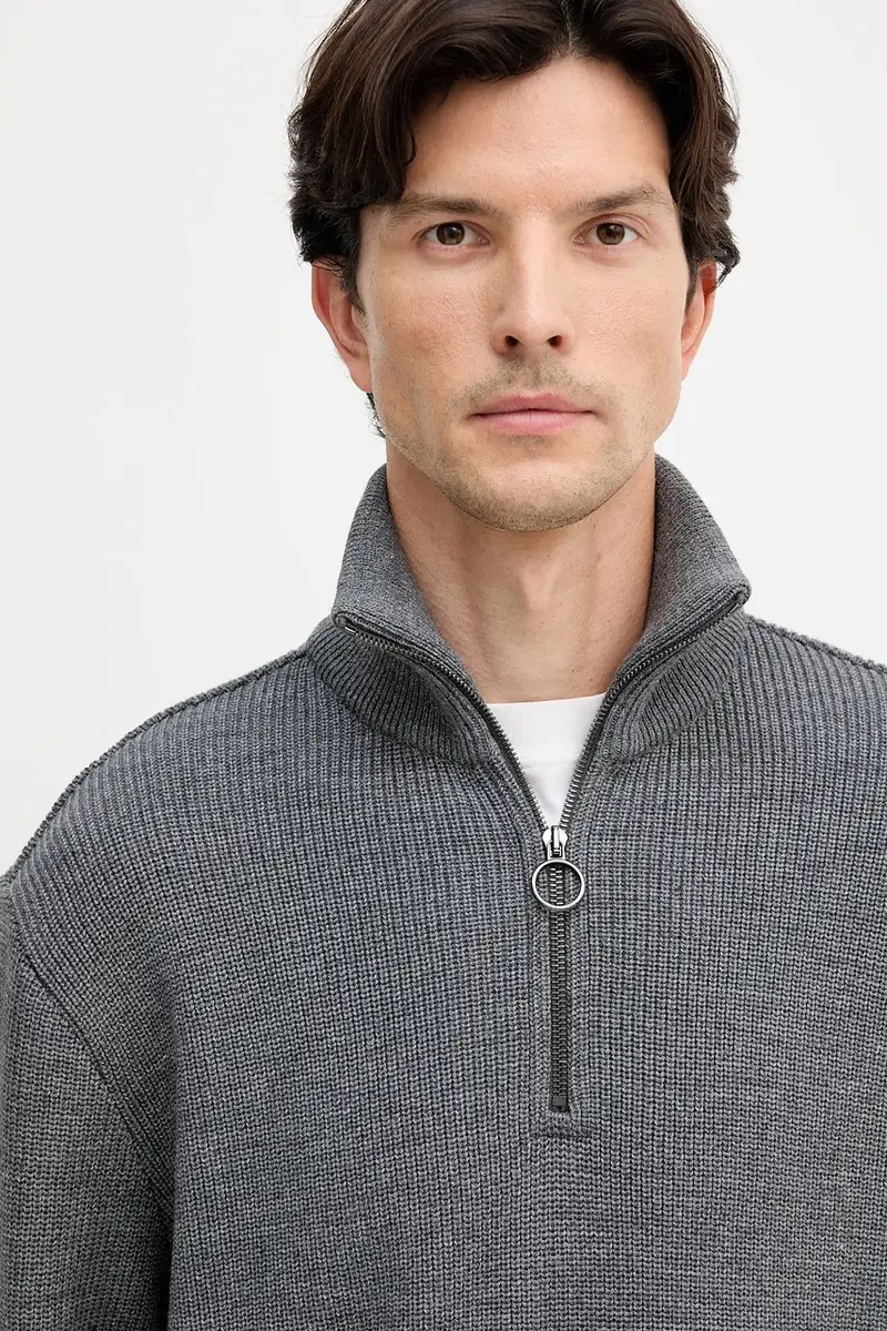 maglione con lana colore grigio 15311168 miniatura 4