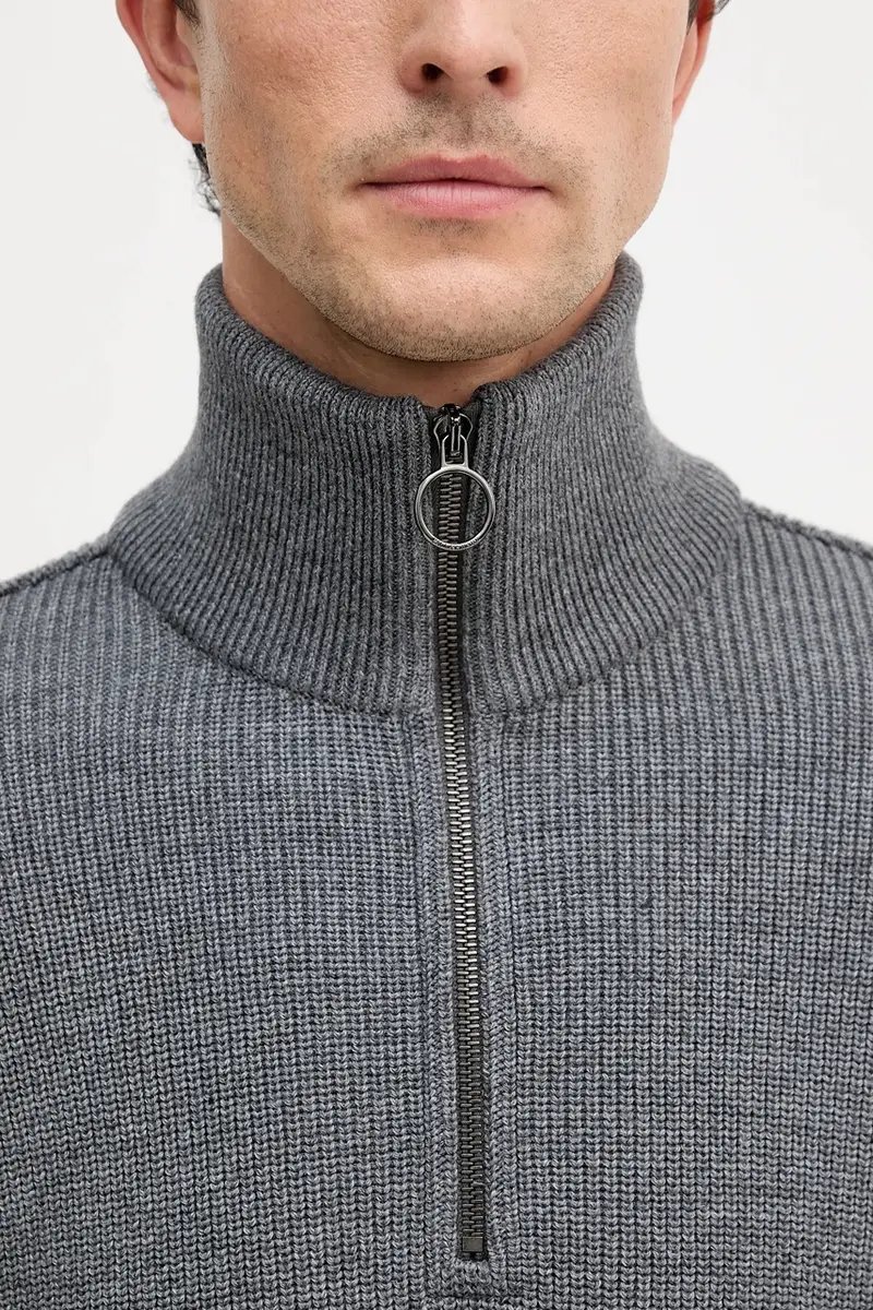 maglione con lana colore grigio 15311168 miniatura 5