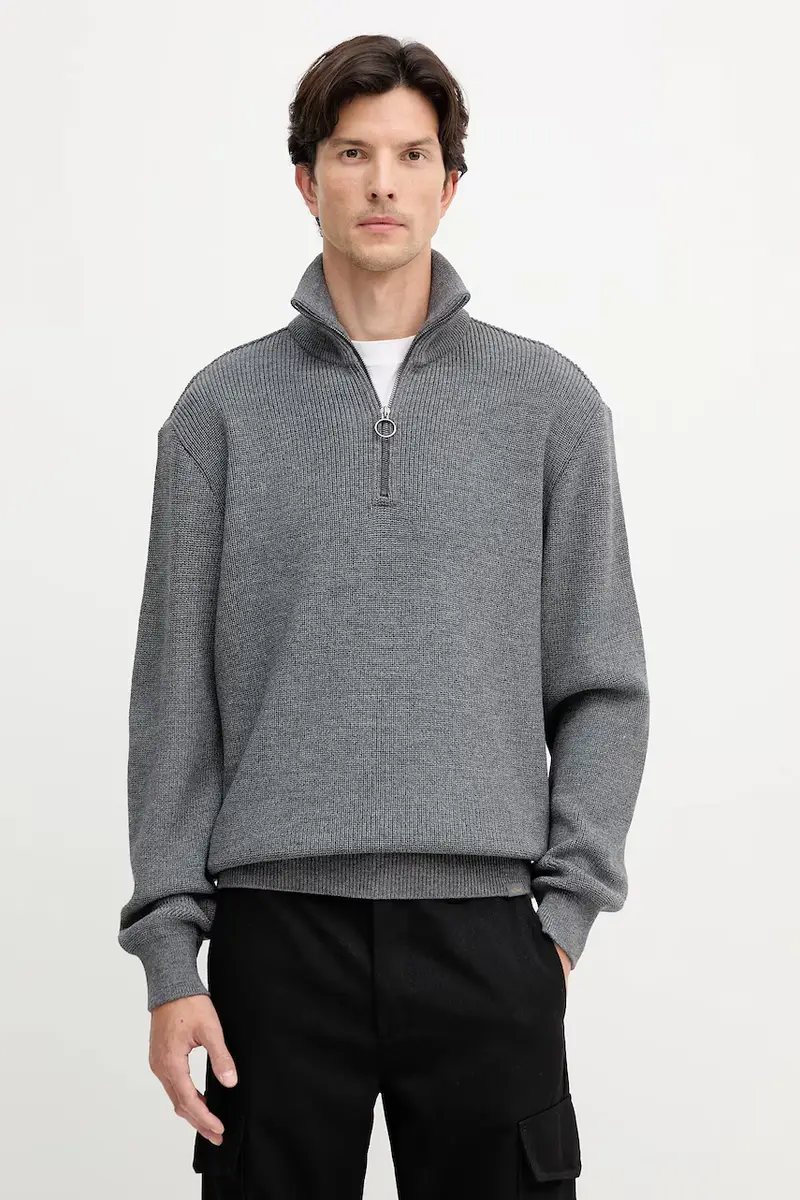 maglione con lana colore grigio 15311168