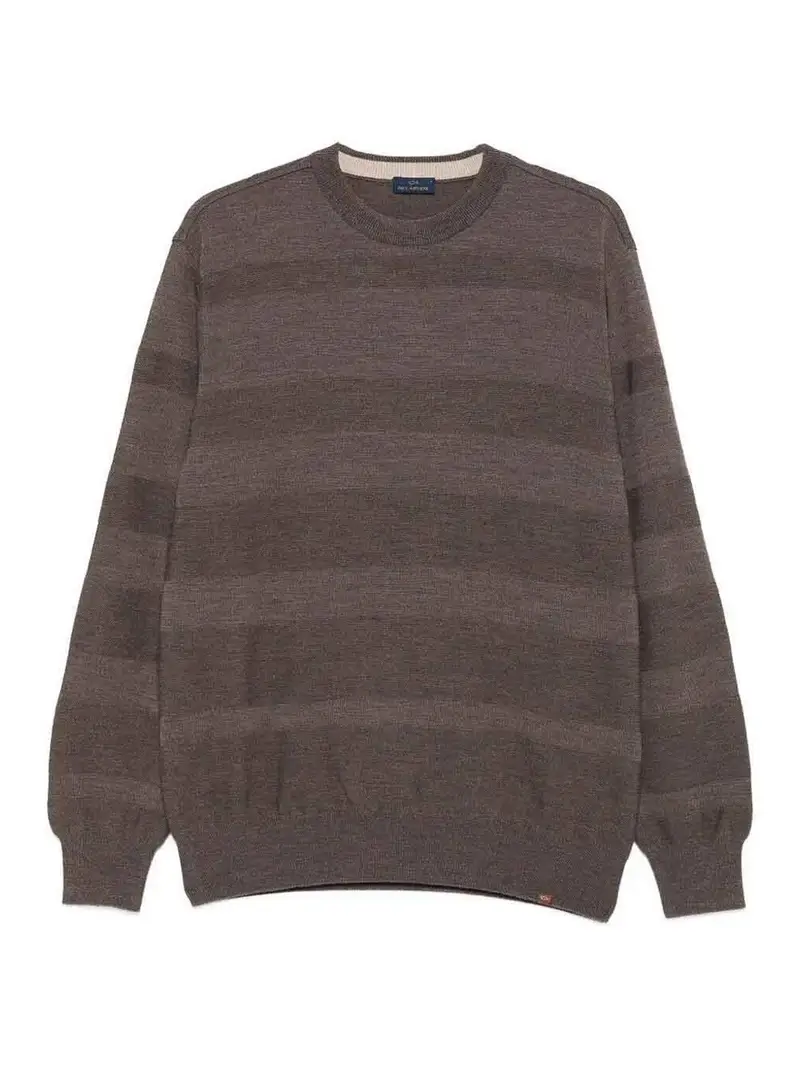 Maglione in lana a strisce Nero