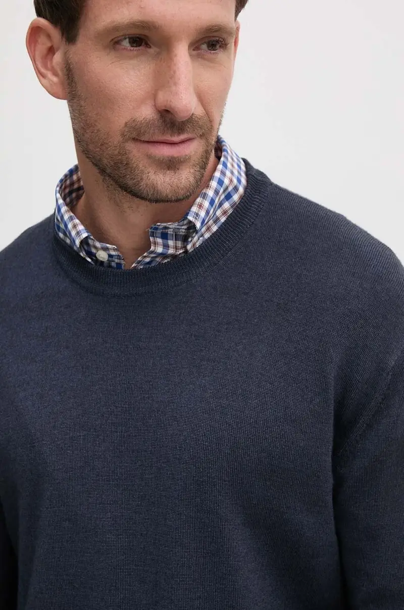 maglione in lana uomo colore blu navy 11311001 miniatura 4