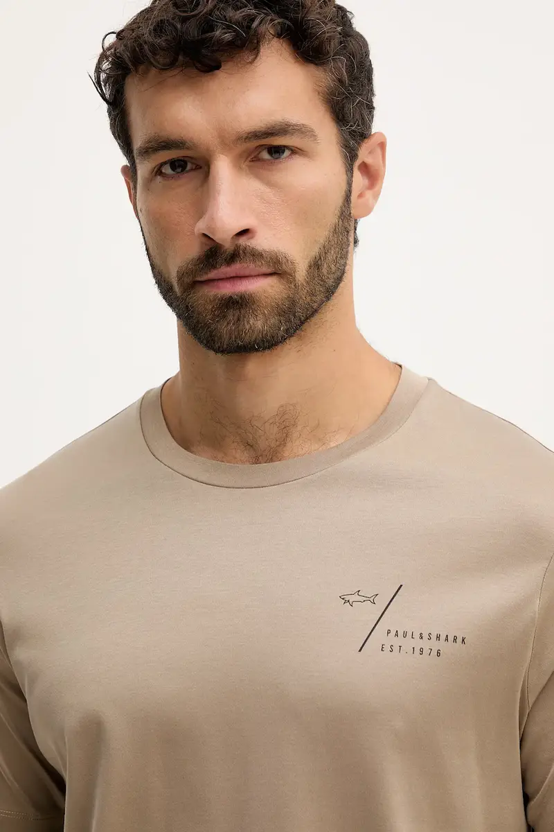 PAUL & SHARK T-shirt Uomo Beige 3894278 miniatura 4