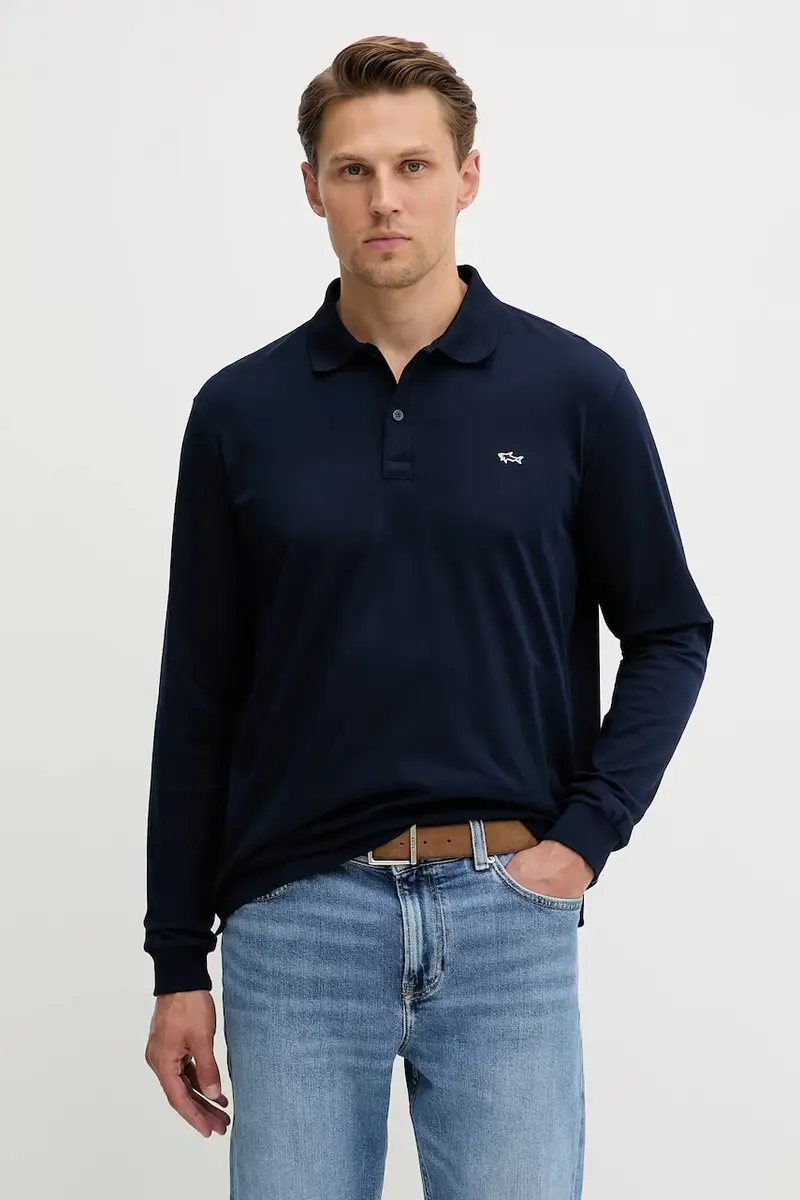 top a maniche lunghe in cotone Knitwear colore blu navy 99311003