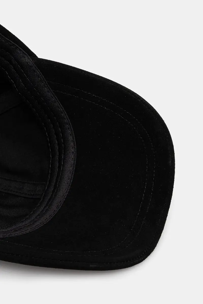 berretta con visiera in pelle scamosciata Nero miniatura 4