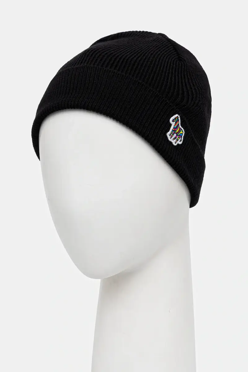 berretto in lana colore nero M1A-383MK-TZEBRA miniatura 2