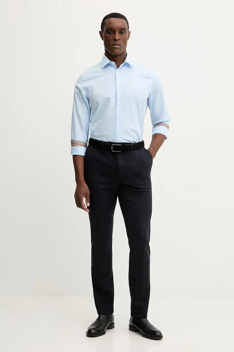 camicia in cotone Blu miniatura 2