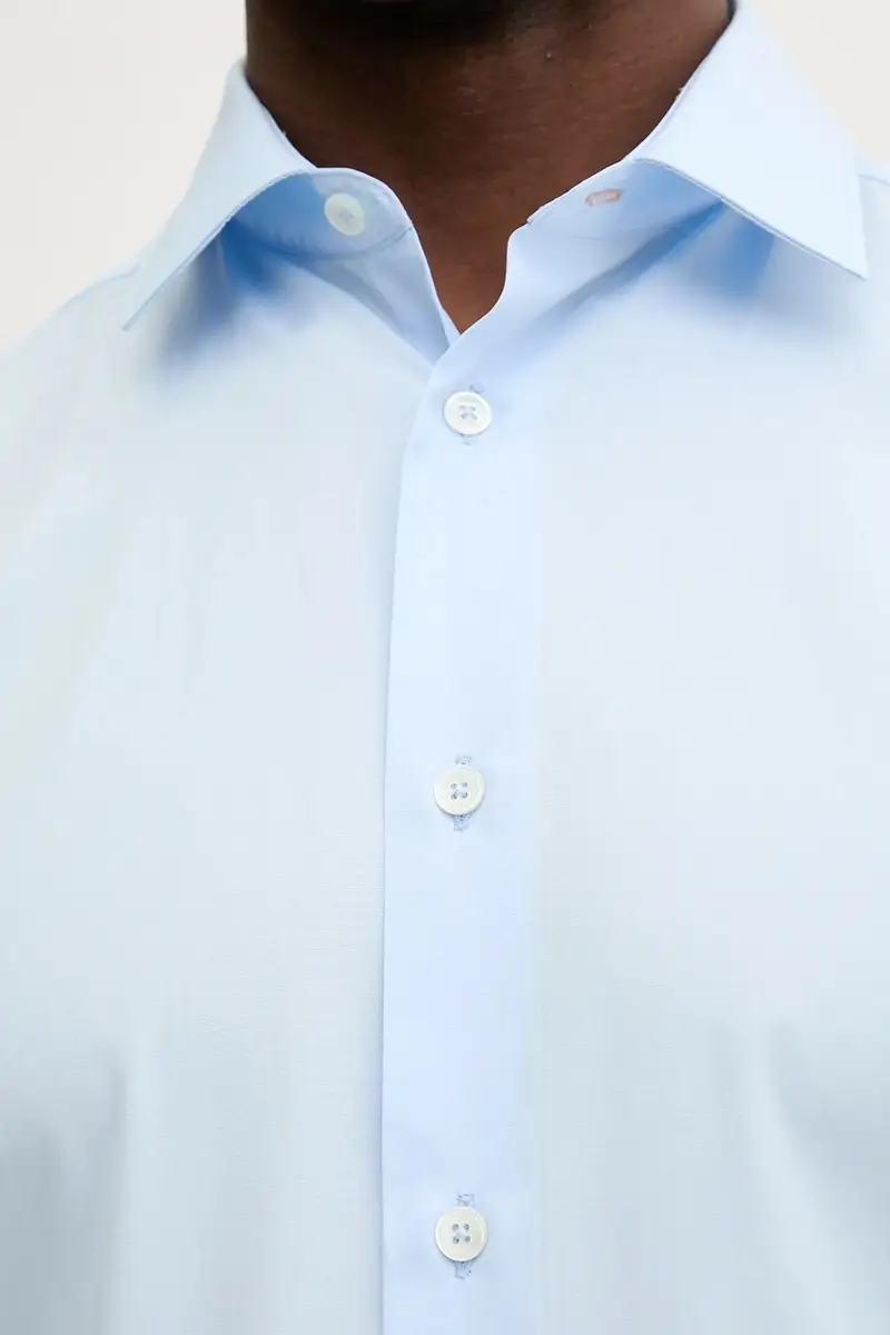 camicia in cotone Blu miniatura 5