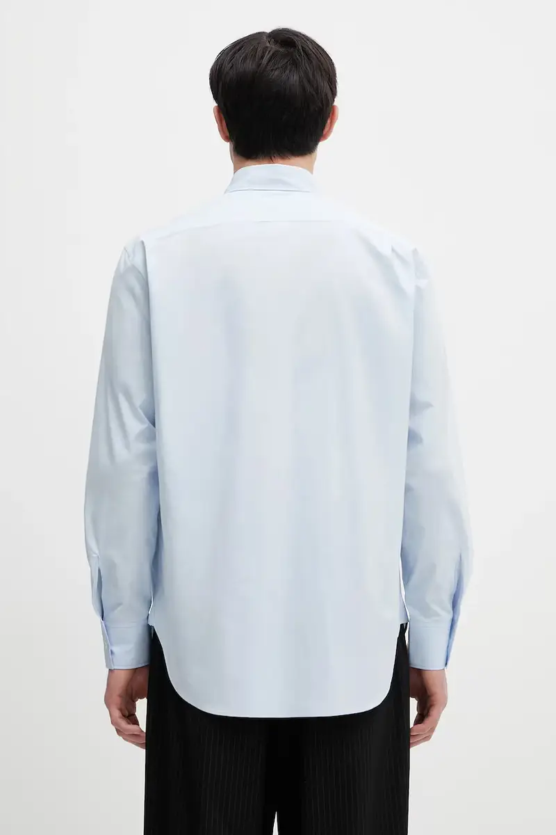 camicia in cotone Blu miniatura 3