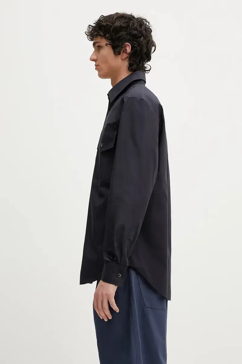 camicia in cotone Blu navy miniatura 2