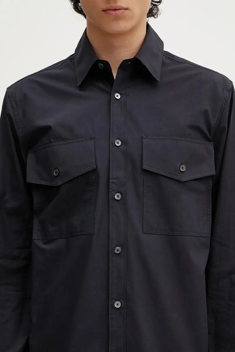 camicia in cotone Blu navy miniatura 4