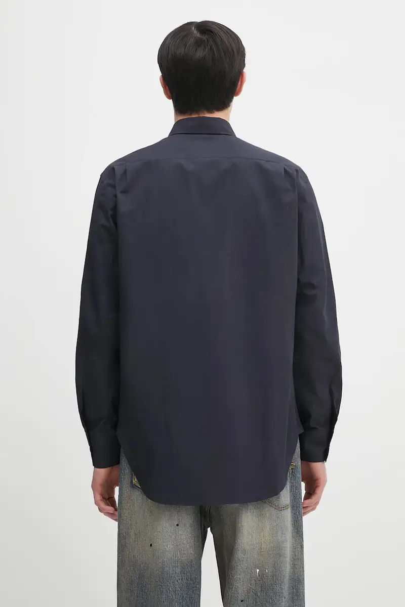 camicia in cotone Blu navy miniatura 3