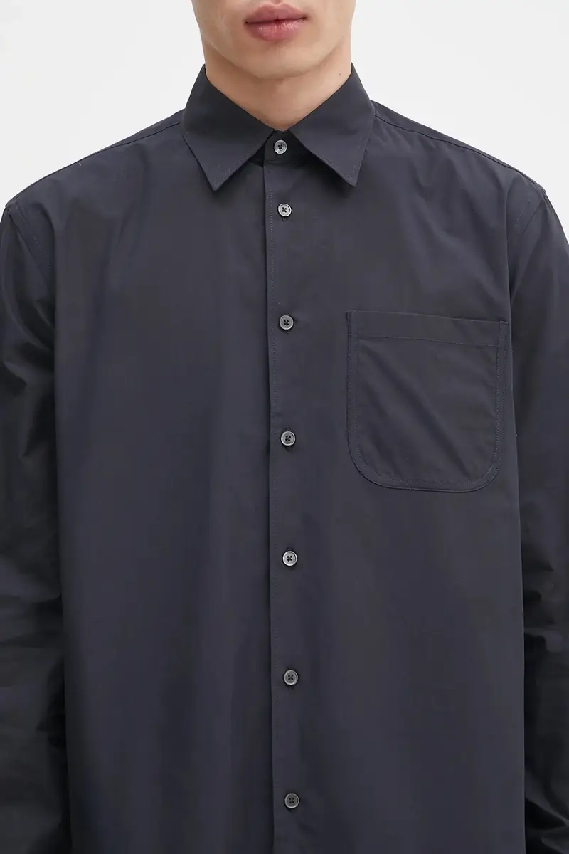 camicia in cotone Blu navy miniatura 4