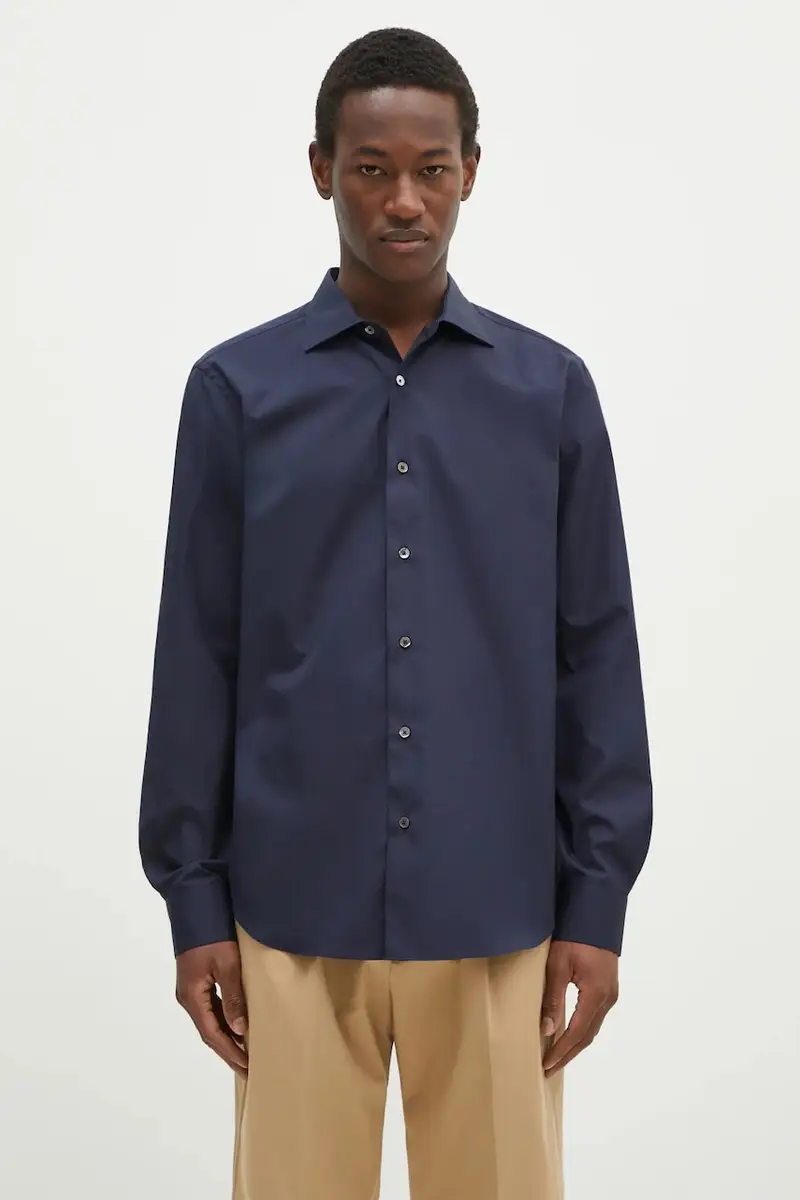 camicia in cotone uomo colore blu navy M1R-790Y-M00050