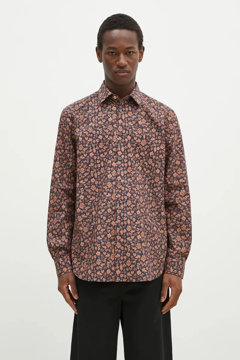 camicia in cotone uomo colore blu navy M1R-800P-P02609