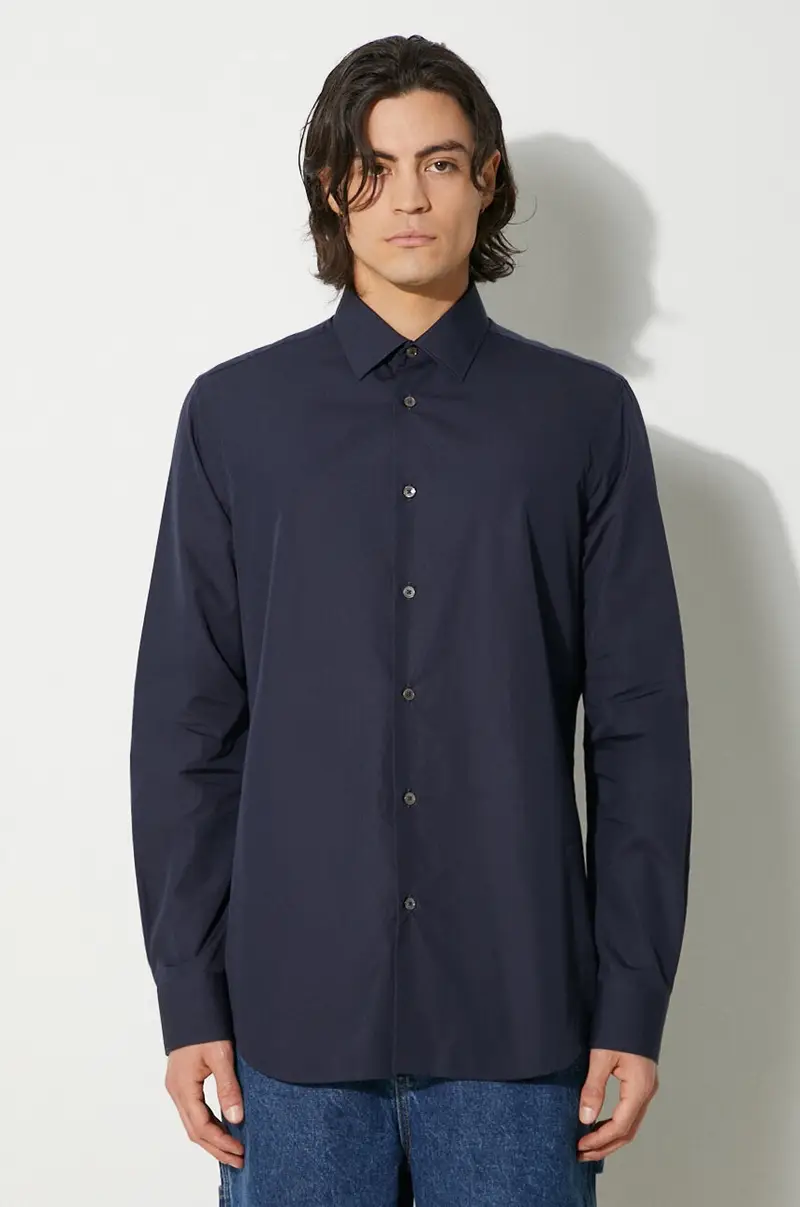 camicia in cotone uomo colore blu navy M1R-800P2-L00050
