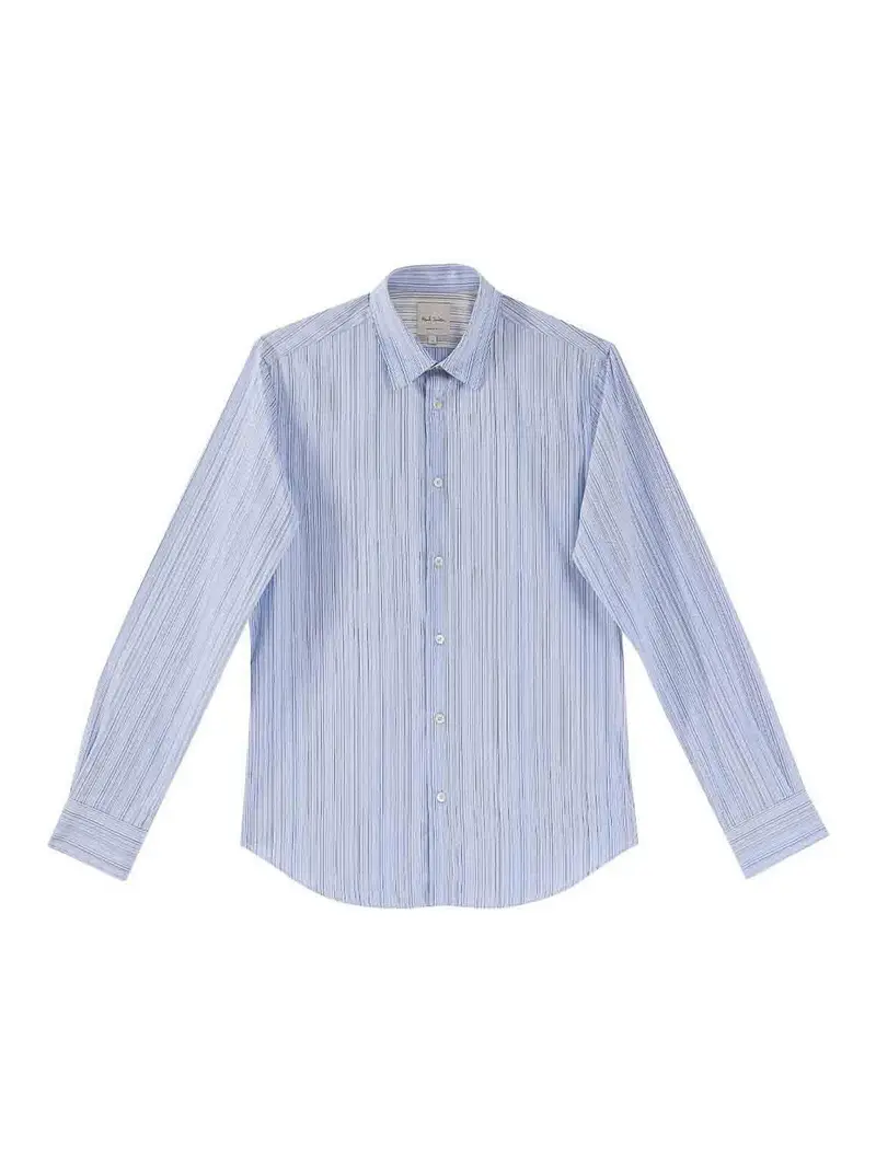 Camicia Slim Fit Multiriga Ps Azzurro