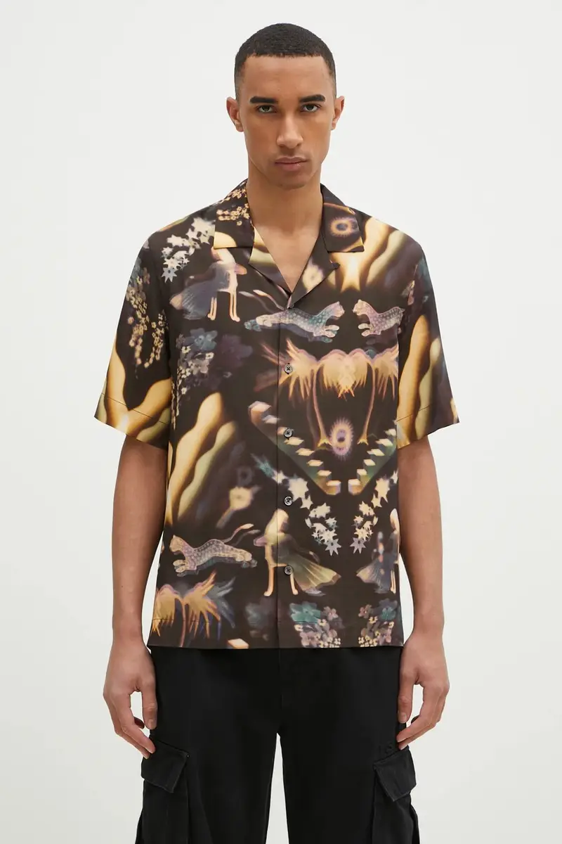 camicia uomo colore marrone M1R-905U-P02576