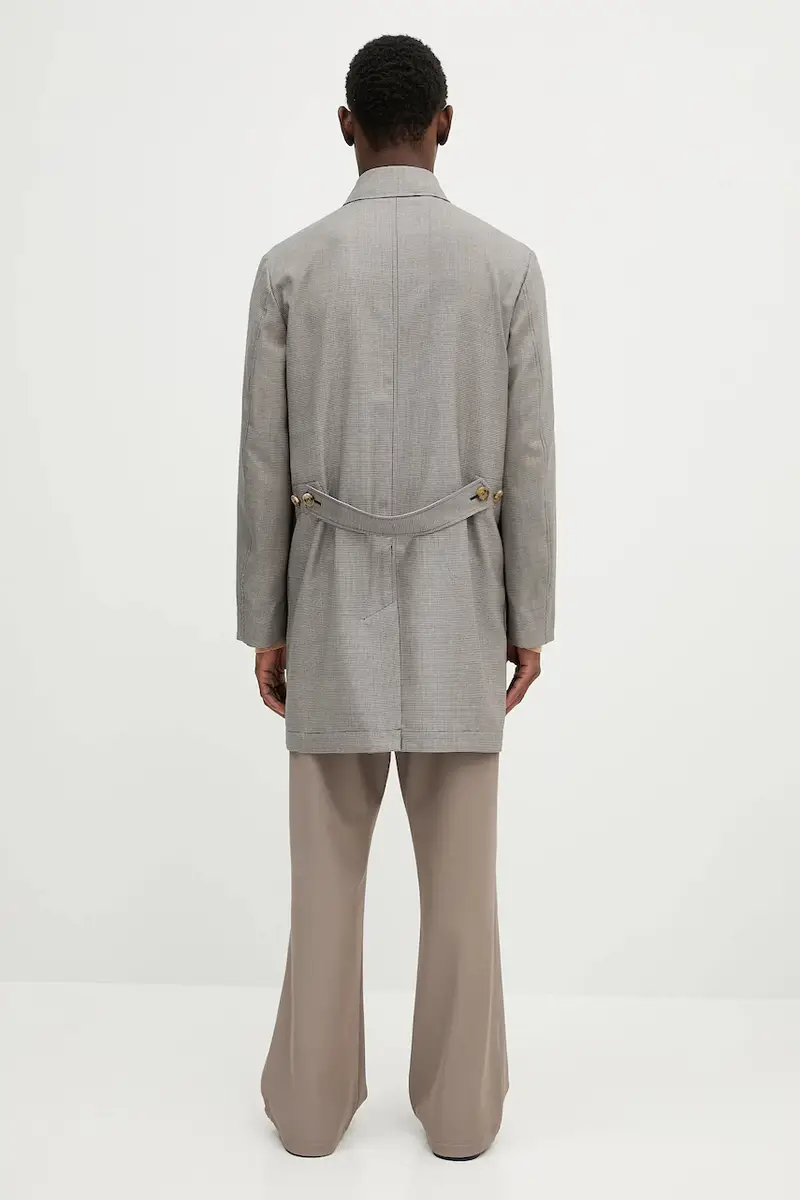 cappotto in lana Grigio miniatura 3