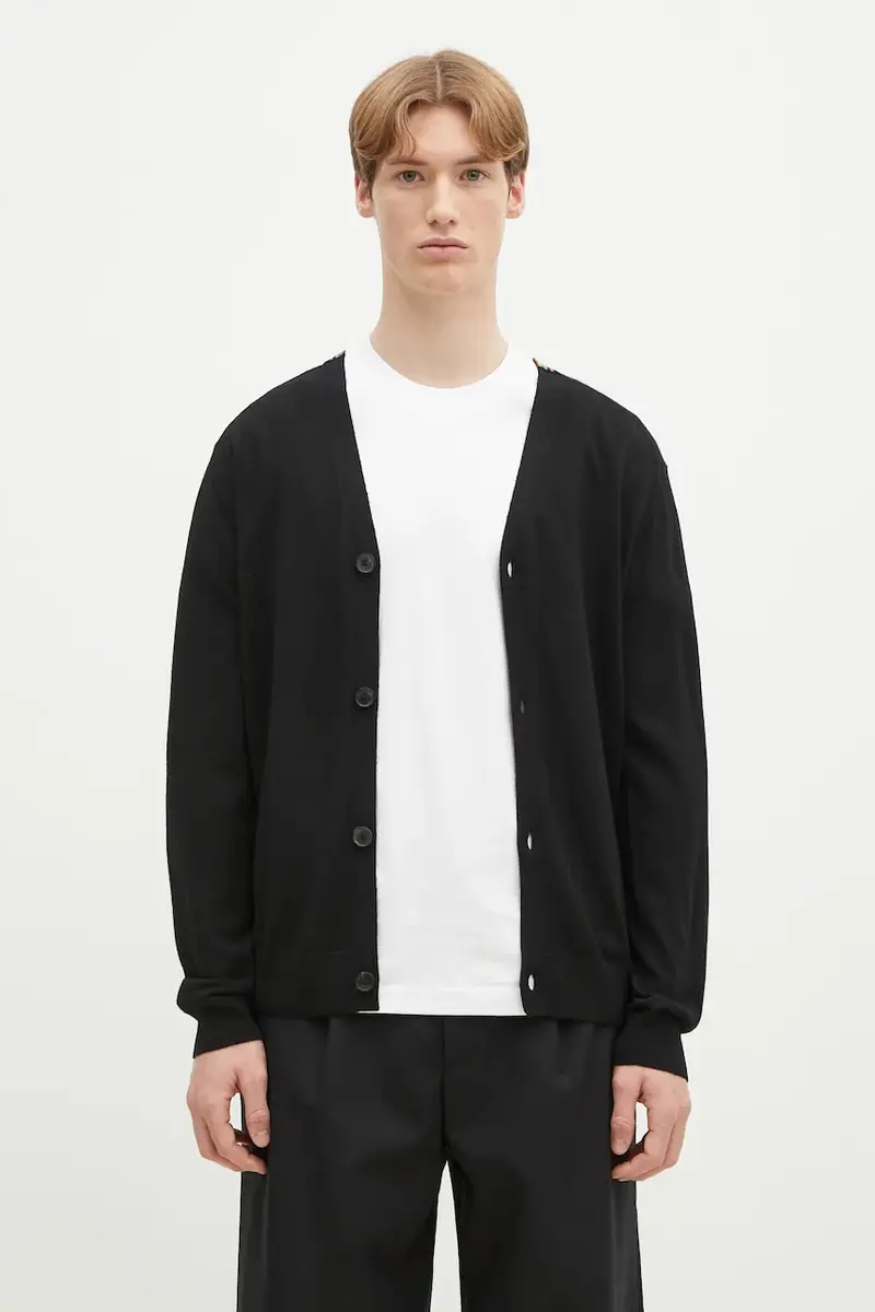 cardigan in lana colore nero M1R-250Z-P02094