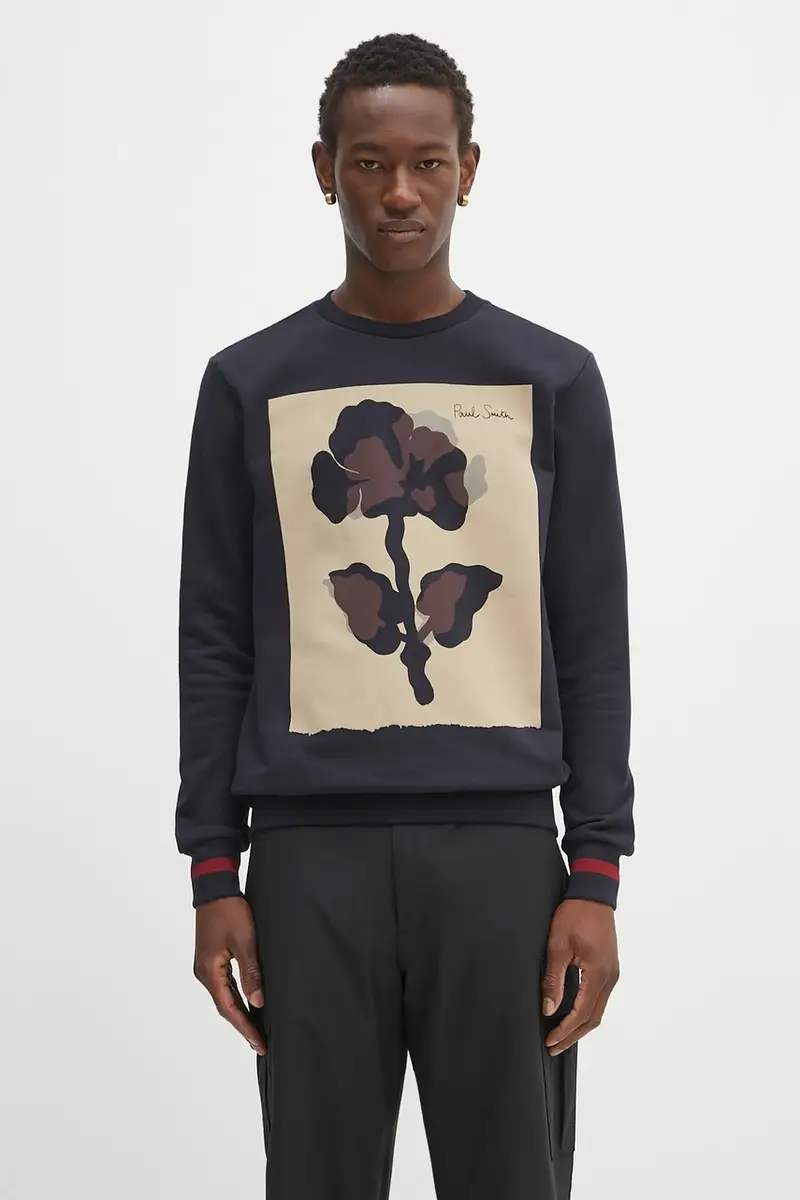 felpa in cotone 0 uomo colore blu navy M1R-302S-TP4930