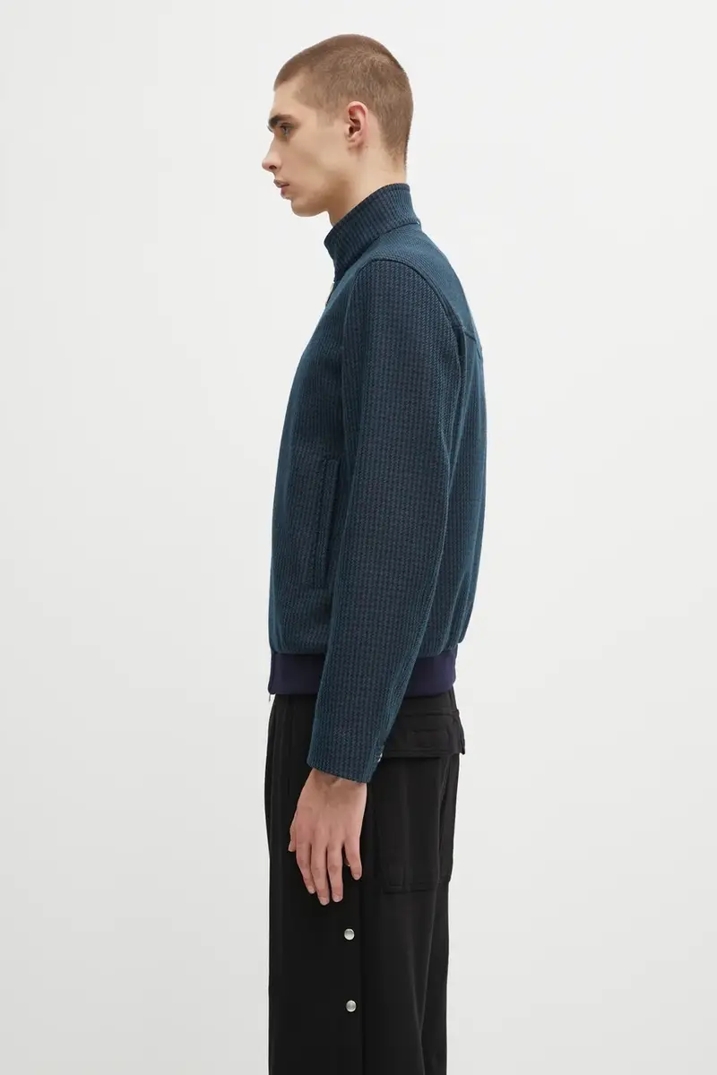 giacca con lana 0 colore blu navy M1R-603Z-T02808 miniatura 2