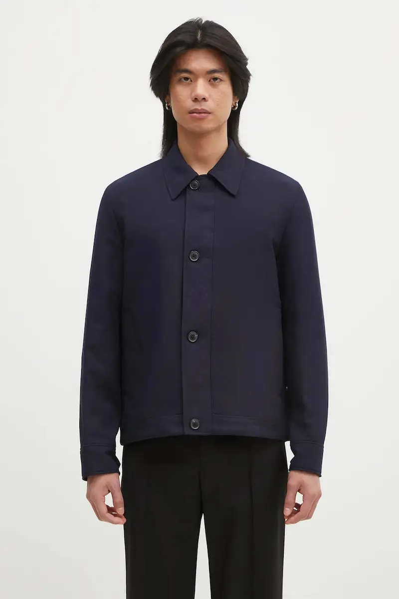 giacca in lana colore blu navy M1R-403Z-P01746