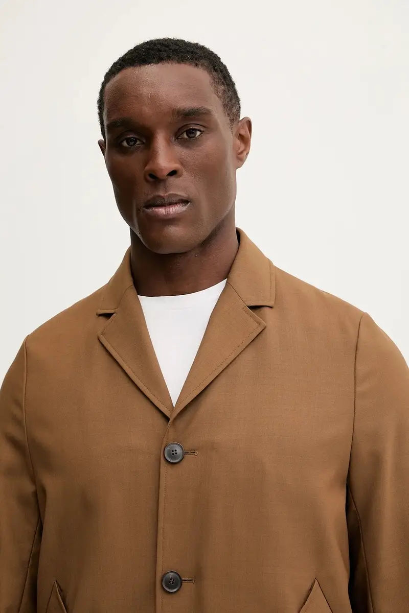 giacca in lana Marrone miniatura 4